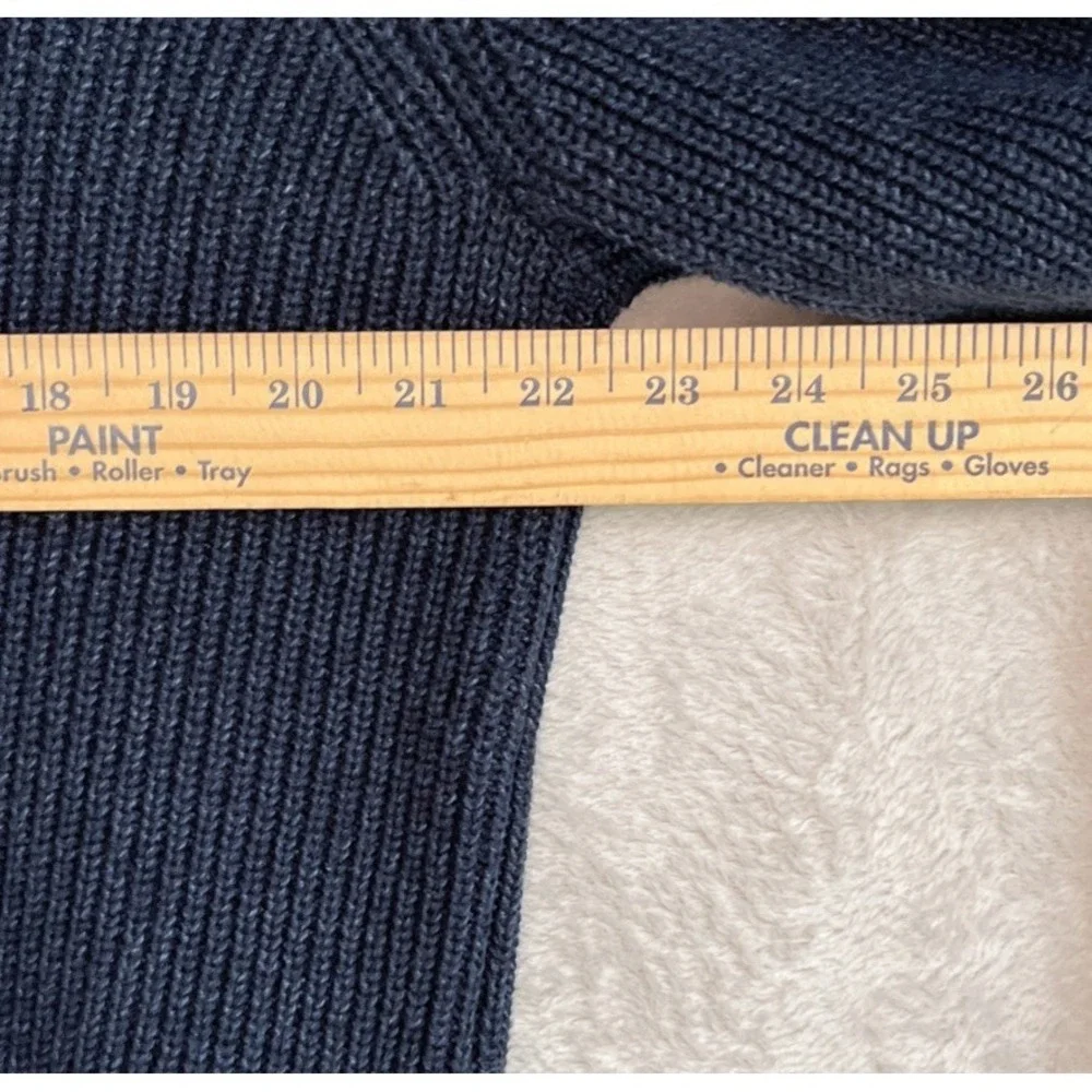 Men's Quarter Button Pullover Sweater XL Bass Navy Blue‎ Henley 3-Button Heather